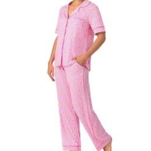 Room Service Striped Lemon Pajama Set NWT